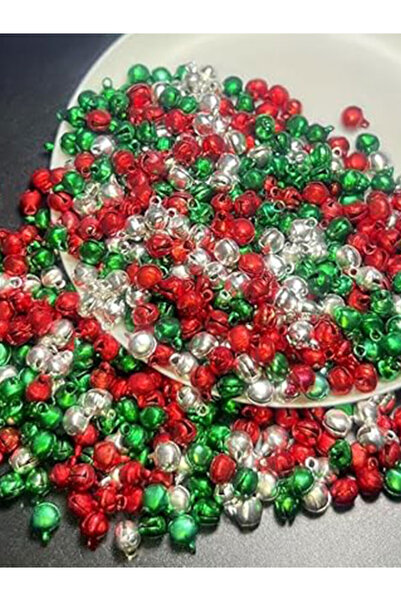 Generic 100 قطعة من خرزات جرس عيد الميلاد - أجراس صغيرة من الألومنيوم مقاس 7 مم للحرف اليدوية وصناعة المجوهرات.