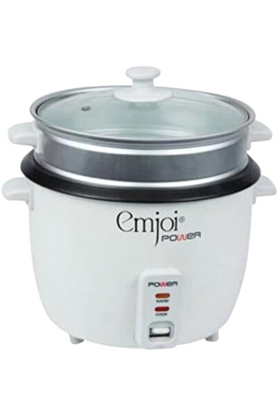 Emjoi Drum Shape Rice Cooker, 1.8 Liter Capacity, White
