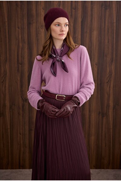 HEQA Thin Fuzzy Basic Sweater Violet