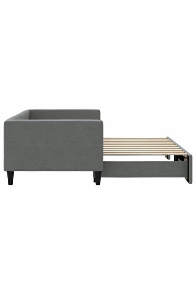 vidaxl Daybed with Trundle without Mattress Dark Grey 90x190 cm Single
