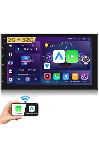 Timebox Car Navigation, CarPlay/Android Auto, 7" HD, wireless, USB, AUX, reverse cam support