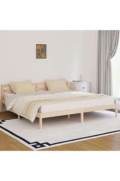 vidaxl Bed Frame without Mattress Solid Wood Pine 200x200cm
