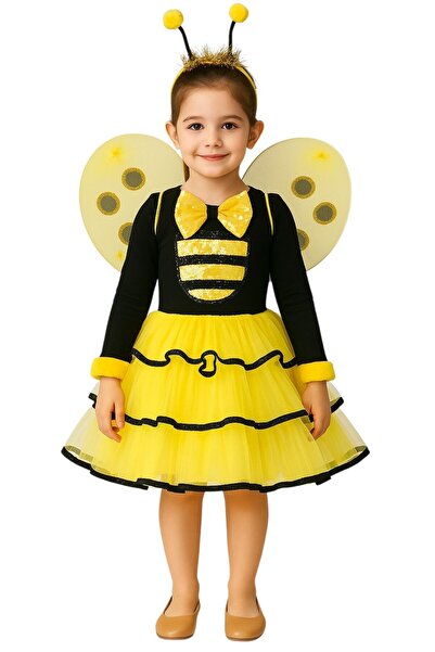 Gala Kostüm Costum de albină pentru fetiță cu tutu cu 3 straturi