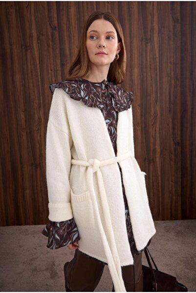 HEQA Cardigan din alpaca Ecru