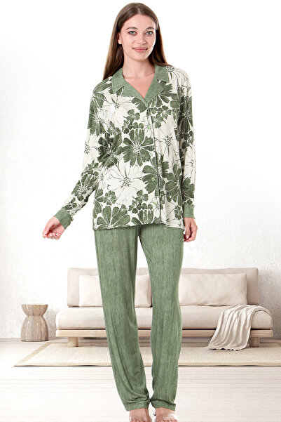 Bella Linda Buttoned Viscose Women's Pajama Set