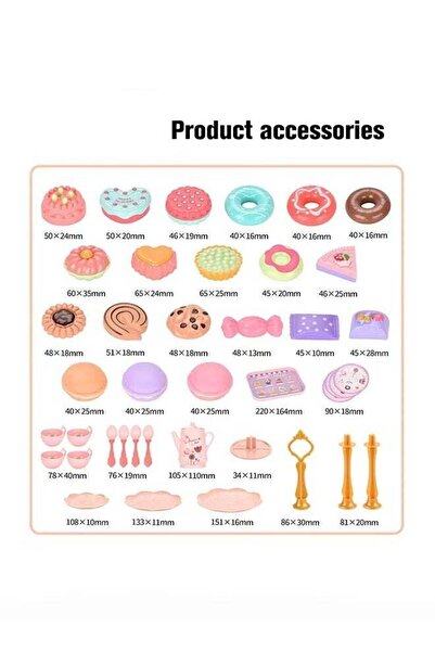 Saharaz Tea Set for Little Girls,Birthday Gift for Age 3+ Years Old,with Tin Tea Set,Desserts&Carrying Case