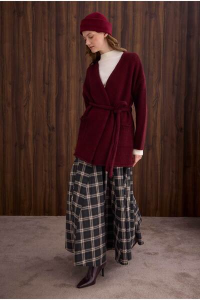 HEQA Cardigan din alpaca Burgundy