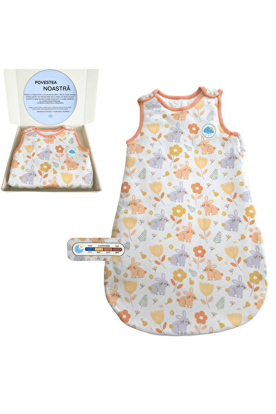 Miriboo Sleeping Bag for Babies and Children, 6-12 months, Winter, 1.5 TOG, 100% Cotton, Temperature Indicator