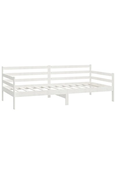 vidaxl Day Bed without Mattress White Solid Wood Pine 90x200cm