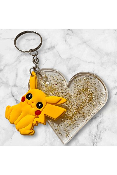 Buki'nin Atölyesi Breloc cu figurină epoxidică în formă de inimă Accesoriu pentru geantă Pikachu Pokemon