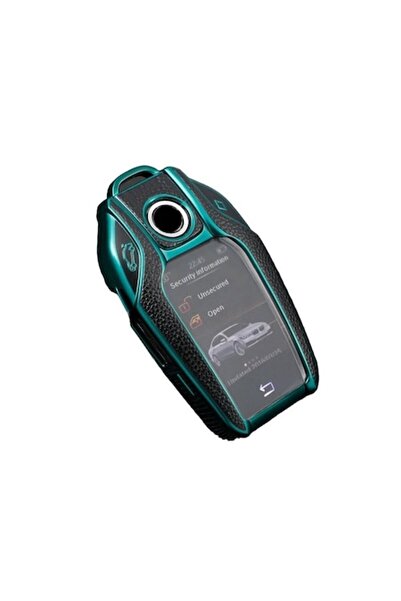 OEM BMW 5 & 7 Series key cover, green leather inserts (G11 G12 G30 G31 G32 i8 G01 X3 G02 X4 G05 X5 G07 X