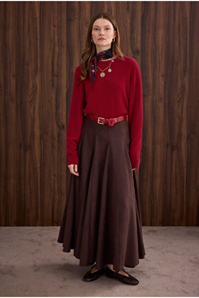 HEQA Thin Fleece Basic Sweater Red