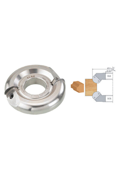 ELBE Milling head with bore for concave profile 1/4 R10, with removable inserts, counterclockwise, large base