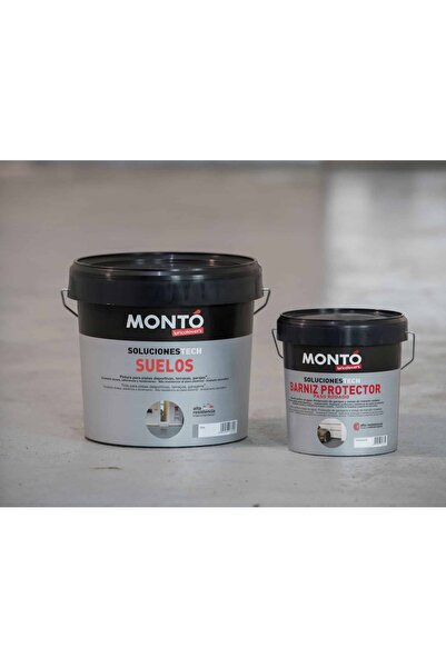 MONTO PINTURAS Acrylic Floor Paint + Protective Varnish, Concrete and Garage – Complete Kit 4L MONTO