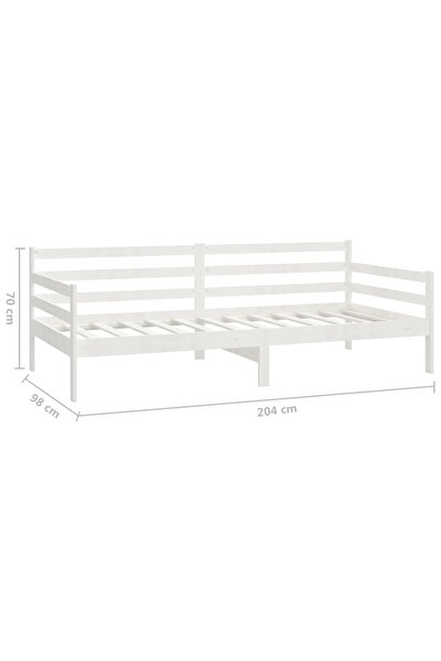 vidaxl Day Bed without Mattress White Solid Wood Pine 90x200cm