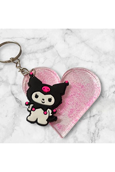 Buki'nin Atölyesi Breloc cu figurină epoxidică în formă de inimă, accesoriu p...