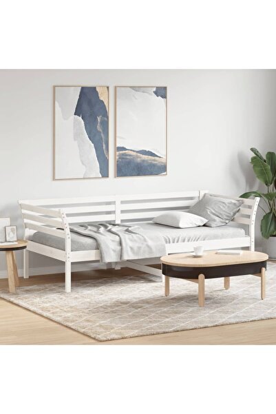 vidaxl Day Bed without Mattress White 90x200 cm Solid Wood Pine