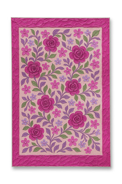 Rugs Modern Halı MOSSO Διακοσμητικό χαλί vintage με μοτίβο λουλουδιών και υφα...