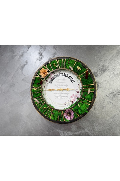 OEM Ceas BINECUVATAREA CASEI , 40cm, decorat cu Licheni naturali