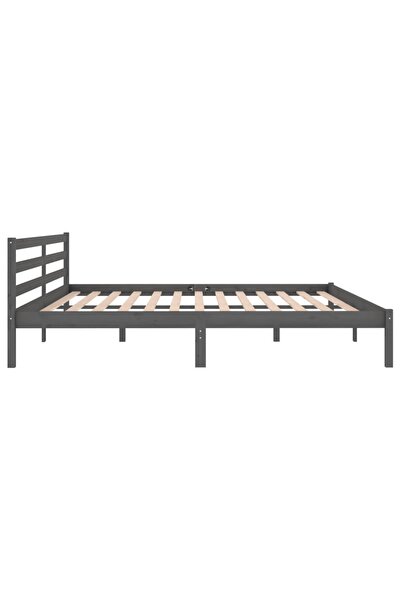 vidaxl Bed Frame without Mattress Solid Wood Pine 200x200cm Grey