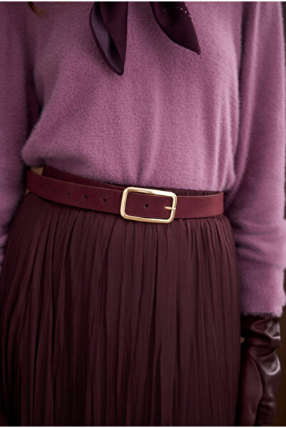 HEQA Thin Fuzzy Basic Sweater Violet