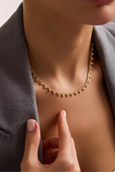 Tufanlar Kuyumculuk 14 Ayar Taşlı Zincir Altın Set