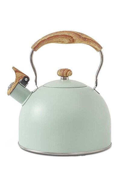 Arabest 2.5liter teapot, teapot for stove, top food grade stainless steel with wood grain folding handle，
