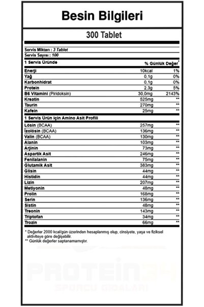 Hardline Amino Full 300 Tablet Aminoasit 100 Servis