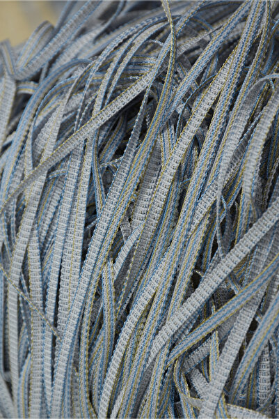 AKÇA TEKSTİL Plain Cord Curtain 100 cm Width 210 cm Length Gray Double Color Ready-Made Cord Curtain