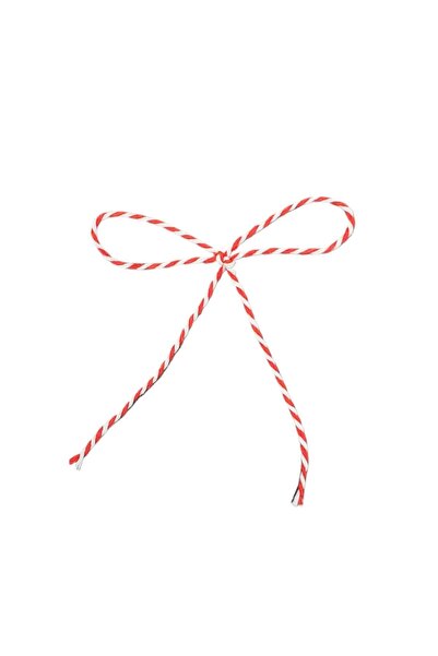 Pursehuit String for martisor, white-red, 30 cm