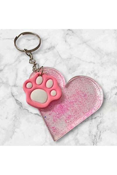 Buki'nin Atölyesi سلسلة مفاتيح على شكل قلب من الإيبوكسي، إكسسوار للحقائب