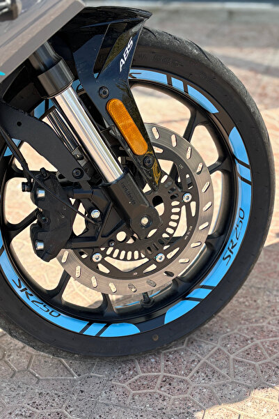 Banxtre CFMOTO SR250 için Açık Mavi Jant Şeridi Sticker Etiket Seti (12'li)