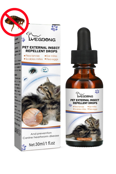 YEGBONG 30ml Flea Tick Treatments Pet External Insects Repellent Drop Anti-Flea for Cats Dogs