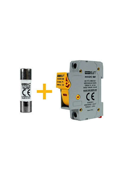 MEXXSUN DC Sigorta + Sigorta Yuvası (16A 1000V) - 12 Adet