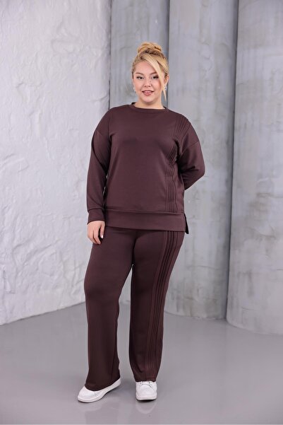 Siyezen Plus Size Modal Suit with Side Ties
