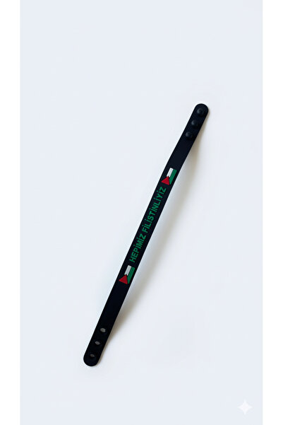 Zaytoon سوار معصم مطاطي أسود معطر للجنسين بعبارة 'نحن جميعا فلسطينيين'