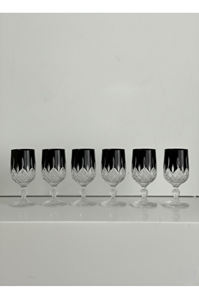 Elista Bohemia Crystal Coffee Side Water Glass Black 130 Cc 6 Pcs