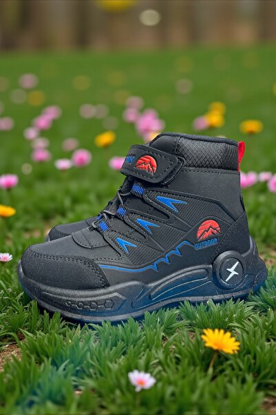 ALTUNTAŞ Erkek Çocuk Kışlık Cırt Cırtlı Anatomik Taban Rahat Bot Siyah Saks