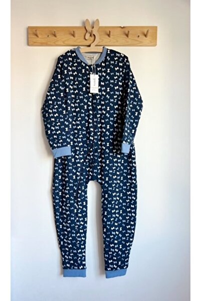 KEY KIDS Lacivert Fiyonklu Kız Çocuk %100 Pamuklu Fermuarlı 8 Yaş 10 Yaş 12 Y...