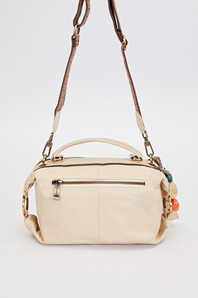 Levidor Cream Shoulder Bag with Multiple Accessory Details
