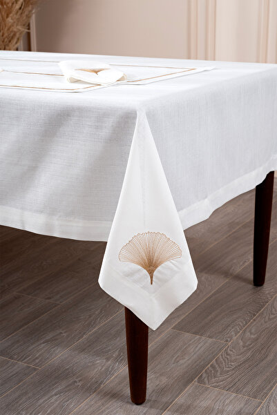 Koza Home Iris Gold Embroidered Tablecloth 160X260 2556