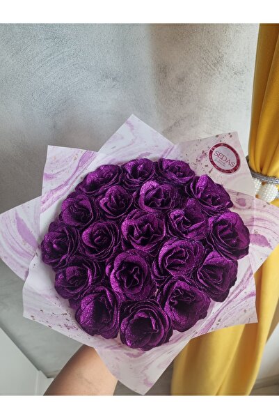 Store.sedas Buchet 19 trandafiri imperiali cu sclipici