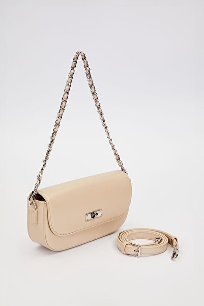 Levidor Mink Silver Lock Detailed Shoulder Bag