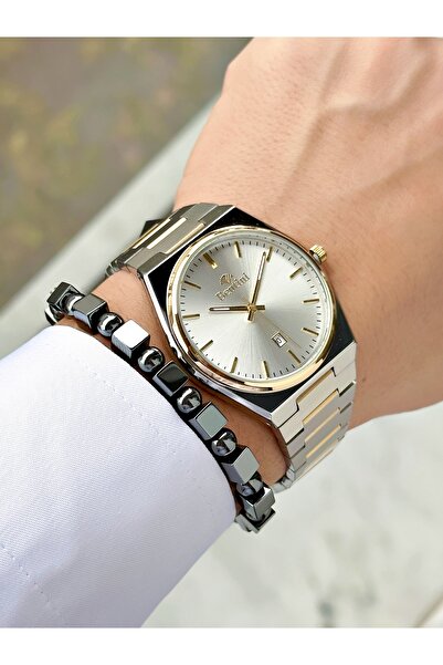 Bentini Men's Wrist Watch with Calendar – Steel Band, 3 Atm Water Resistant, 2-Year Warranty, Gift Bracelet