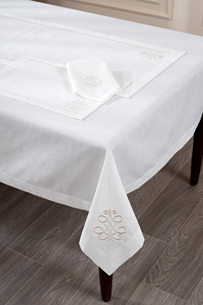 Koza Home Royal white embroidered tablecloth 160x260 2560