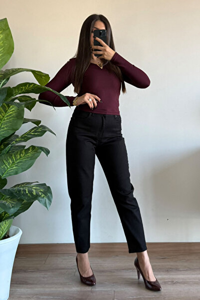 CİDDE Women's Collar Metal Ottoman Fabric Body Blouse