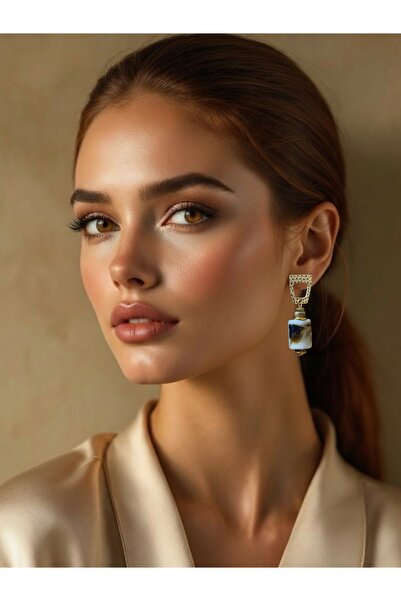 dela otantik Handmade Ceramic Dangle Earrings – Bohemian Authentic Ethnic Design Bijouterie Jewelry - Ceramic Earrings