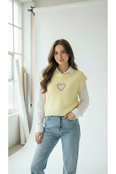 gigigiyim Stone Heart Embroidered Women's Sweater