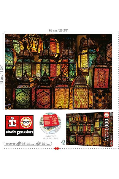 EDUCA - 1000 piece puzzle for adults | Collage of Lanterns