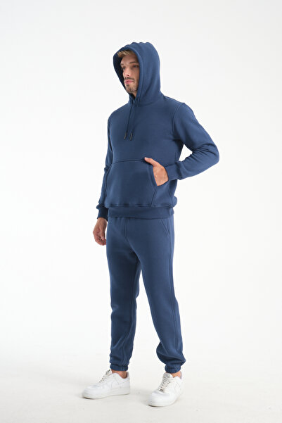 kaphone 10 Men's Cotton 3-Thread Fleece Hooded Tracksuit Set